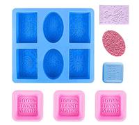 Stampi per Sapone Fai da Te, 4 Pezzi Stampo per Saponette, Fatto a Mano Stampo Silicone Rettangolare, Stampi per Sapone, Stampo Silicone Sapone Adatto per Fare Torte Caramelle Cioccolatini Budini