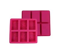 Stampi per sapone in silicone Stampi for sapone in silicone a 6 cavità con motivi misti in pizzo, ideali for la produzione fai da te di saponi rettangolari e for decorazioni for casa(Pink)