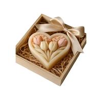 Stampi per sapone in silicone Stampo in silicone a forma di cuore 3D a tulipano con texture trasparente, facile da pulire e sformare, for decorazioni fai te fatte a mano sapone(Color 1)