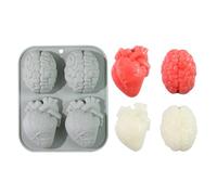 Stampi per silicone per il cuore del cervello umano - Moldici assicurano forme di organo di Halloween sicure | Halloween Moldai fornisce stampo per muffin in gelatina di torta siliconee | Siliconi a