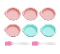 Stampi Per Torta Da 6 Pezzi E Pennelli Per Olio In Silicone Da 2 Pezzi, Stampi Da Forno In Silicone, Stampi Riutilizzabili, Utensili Da Cucina