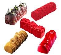 Stampi per torta mousse a striscia lunga natalizia Stampi per torta in silicone per uso alimentare Stampo per mousse francese Vassoio per pasticceria per feste Utensili da cucina