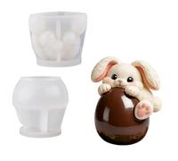 Stampi per torte a forma di uova di coniglio mousse in silicone per uso alimentare cioccolato dessert cottura riunione di famiglia Bakeware dessert francese in silicone forno sicuro accessori da forno