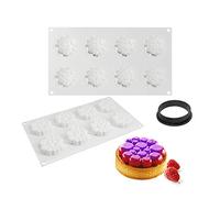 Stampi per torte in mousse di silicone francese Stampo 3D Bakeware Stampo fai da te Rotondo Strumento in plastica croccante Stampo a bolle a 8 fori