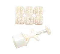 Stampi per torte lunari a pressione manuale Stampi funzionali per torte lunari con 6 disegni motivi Basi per la produzione biscotti Stampo per torte lunari