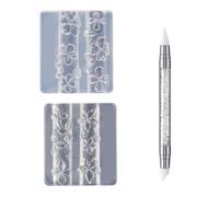 Stampi per unghie in silicone ad alta trasparenza con fiori di ibisco e ciliegie con strumento per scolpire le unghie, disegni artistici, ibisco, ciliegie, fiori di ciliegie, stampi per ciondoli per