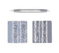 Stampi per unghie in silicone ad alta trasparenza con fiori di ibisco e ciliegie con strumento per scolpire le unghie, disegni artistici, ibisco, ciliegie, fiori di ciliegie, stampi per ciondoli per