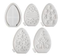 Stampi per uova di Pasqua - Grandi stampi per cioccolato all' fragile 3D, stampi per caramelle all' in silicone | Stampi per cottura a forma di di Pasqua, 5 stampi per stampaggio in