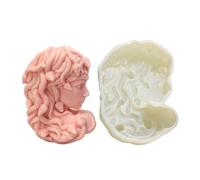 Stampi per viso da donna per argilla, stampo in silicone per testa di donna | Stampo per candele di bellezza per capelli serpente antiaderente 2D,Stampo per stampaggio riutilizzabile, stampo per