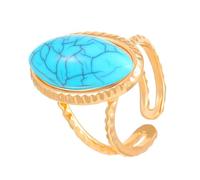 Stampi Pulitore Gioielli Gemstone December Birthstone Open Adjustable Statement Ring Gold Plated Stainless Stackable Rings For Women Astuccio Rotondo Anelli, Taglia unica, resina, Nessuna pietra