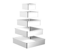 Stampi quadrati per pasticceria - Kit di formine per dessert in acciaio inox | Set di formine rettangolari per biscotti da forno, mini torte, panini, fondente, impasto, strumento professionale per