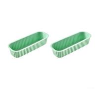 Stampi rettangolari in silicone resistente al calore, per torte e pane, set da 2 pezzi, non per un facile rilascio e pulizia, flessibili e (verde chiaro)