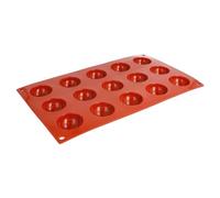 Stampi Semi Sfera Ø 4X2 Cm 17,5X30 Cm Rosso Silicone - 150 Unità