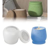 Stampi Silicone Barattolo Candela, Stampo in silicone per candele Stampo in Silicone per Candele con Coperchio per Gesso Resina Epossidica Realizzare vasi, portafiori, portacandele, portapenne