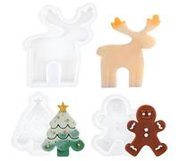 Stampi Silicone Natale, Stampo Silicone Candele, Stampi Candele per Alce di Natale, pan di Zenzero Stampi per Candele, Stampo Albero di Natale Silicone, Stampi per Candele fai da te
