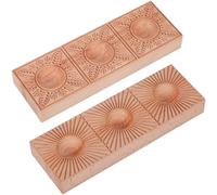 Stampi tripli per ravioli in legno per pasta e ravioli su entrambi i lati, motivo sunburst e grano, stampi per ravioletti in legno, fatti a mano, 2 in 1, stampo per ravioli da cucina