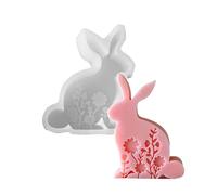 Stampi versatili in silicone a forma di coniglio, riutilizzabili, per Pasqua, artistici, conigli, profumati, flessibili