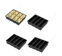 Stampini Congelatore,Contenitore Ermetico 4 Pezzi - Cubi in Silicone per la Congelazione del Cibo - per Succo Salsa Preparazione Pasti Brodo Avanzi Cucina Lavastoviglie Forno