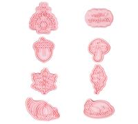 Stampini creativi per biscotti stagionali, taglia-torte in pasta di zucchero per il Ringraziamento e Natale, 8 diversi modelli con adorabili