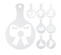 Stampini da caffè riutilizzabili a tema Halloween, 8 pezzi | Stencil per biscotti per torte al latte, biscotti, cannella, pane