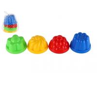 Stampini di plastica per ciambelline da sabbia 8 cm, set 4 pezzi in rete