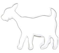 Stampini per Biscotti a Forma di Capra, in Acciaio Inox, Argento, 7.5 cm
