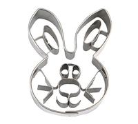 Stampini per Biscotti a Forma di Coniglio Viso, Argento, 5.5 cm