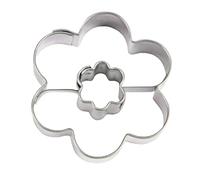 Stampini per Biscotti a Forma di Fiore a Forma di Fiore in Acciaio Inox, Argento, 4.5 cm