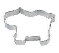 Stampini per Biscotti a Forma di Ippopotamo, Argento, 7 cm