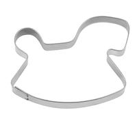 Stampini per Biscotti a Forma di Mini Cavallo a Dondolo, Argento, 6.5 cm
