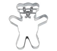 Stampini per Biscotti a Forma di Orsacchiotto con Faccia goffratura, in Acciaio Inox, 8 cm