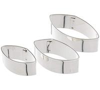 Stampini per Biscotti a Forma di Ovale Liscio, Argento