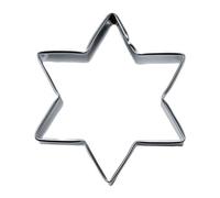 Stampini per Biscotti a Forma di Stella a 6 Punte, Argento, Acciaio Inossidabile, Silver, 11 x 2.5 cm