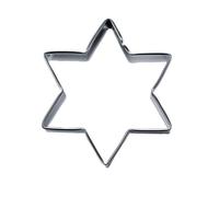 Stampini per Biscotti a Forma di Stella a 6 Punte, Argento, Acciaio Inossidabile, Silver, 6 x 2.5 cm