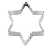 Stampini per Biscotti a Forma di Stella a 6 Punte, Argento, Acciaio Inossidabile, Silver, 8 x 2.5 cm