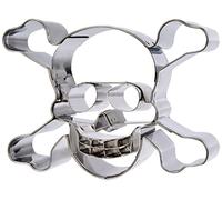 Stampini per Biscotti a Forma di Teschio goffratura, Argento, 9 cm