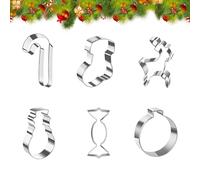 Stampini Per Biscotti Di Natale | 6 Pezzi Acciaio Inossidabile | Set Di Stampini Per Torte Di Natale Da Forno,Per Dolci Pasticceria Decorazioni Festive Bambini Adulti Casa