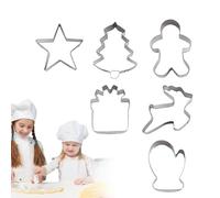 Stampini per biscotti di Natale, in acciaio, set di tagliacavi, stampo per biscotti sandwich, biscotti di Natale, per cioccolato, fondente, argilla dolce