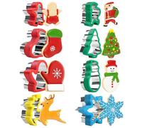 Stampini per biscotti natalizi - 8 pezzi, strumento da pasticceria in acciaio, forme natalizie con fiocchi di neve, albero di e Babbo Natale, gadget da cucina per torte e torte