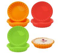 Stampini per Crostatine, 9 Pezzi Stampo Crostata Silicone, 11cm Stampi Crostatine Monoporzione, Mini Pirottini da Forno Riutilizzabili Torta,Antiaderenti Forme per Crostatine,per Torte Quiche Crostata