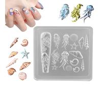 Stampini per Decorazioni Unghie,per Arte Unghie | Stampo in Silicone per Accessori Tema Marino 3D, Gioielli E Decorazioni in Resina Epossidica