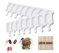 Stampini per gelati,2 Set Stampi per gelati con stecco,stampi gelato silicone,Gelatiere-Perfetto per il cioccolato congelato fai-da-te,bastoncini cake pops,DIY Silicone stampini