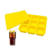 Stampini Per Ghiaccio Per Freezer - 9 Scomparti Gadget Riutilizzabili In Silicone Con Coperchio - Stampo Per Cubetti Di Ghiaccio Quadrati | Per Whisky Caffè Cucina Feste Bar Campeggio Caramelle Frutta