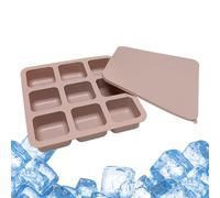 Stampini Per Ghiaccio Per Freezer,Con Coperchio 9 Cavità Silicone Riutilizzabile Utensili Da Cucina,Stampo Per Cubetti Di Ghiaccio Quadrati - per Cocktail Whisky Caffè Campeggio Cioccolato Caramelle F