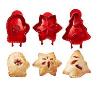 Stampini Per Torte Da Forno,3 Pezzi Forniture Per Cucina Riutilizzabili Con Coperchi - Stampo Pressa per Tortini a Mano e Tagliapasta,Per Autunno Natale Ringraziamento Festa Festival Dessert Impasto B