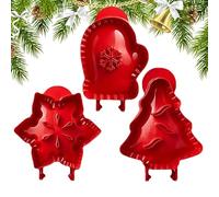 Stampini Per Torte Da Forno,3 Pezzi Forniture Per Cucina Riutilizzabili Con Coperchi | Stampo Torte A Tasca Stella Albero Di Natale | Per Autunno Natale Ringraziamento Festa Festival Dessert Impasto B