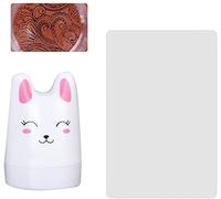 Stampino in silicone per nail art, con testa di coniglio, piastra per timbratura con raschietti, strumenti di stampa per unghie, modello di stampa per nail art, kit fai da te pratico