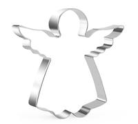 Stampino per biscotti a forma di angelo, 10,9 cm, in acciaio inox, per biscotti natalizi
