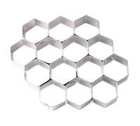 Stampino per biscotti a forma di pesce rosso, in acciaio inox, riutilizzabili, con gocce a nido d'ape, diamante e ossa, antiaderente, 14 griglie a nido d'ape