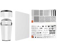 Stampino per nail art, in silicone trasparente con raschietto, corpo trasparente visibile, nessun posizionamento sbagliato per decorazioni fai da te per unghie, strumenti per raschietti